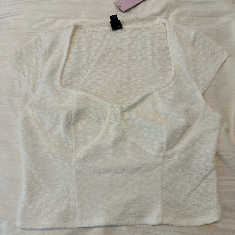 wild fable Ivory Lace Crop Top